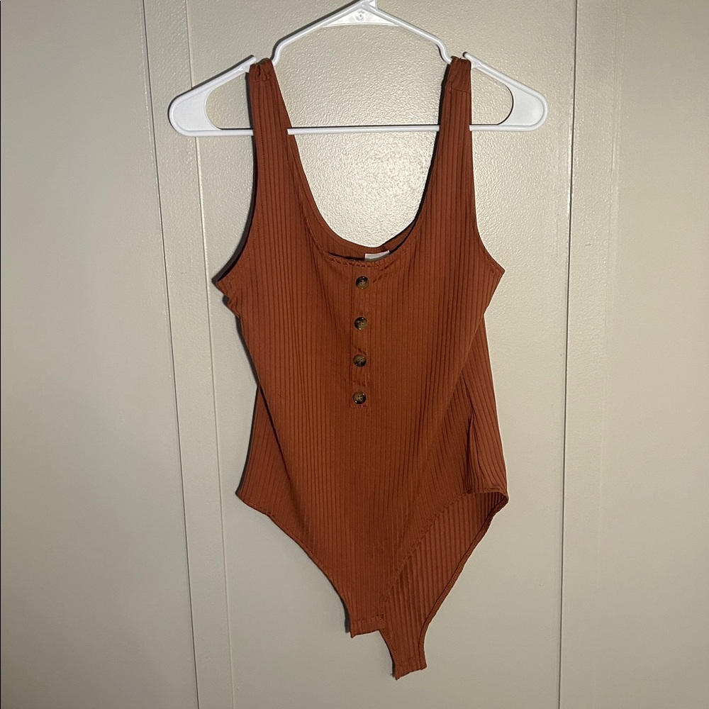 H&M False Button Down Ribbed Bodysuit